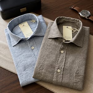 HARTFORD 'Paul' Linen Shirts Beach Blue & Army