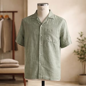 SAND Copenhagen Cuban Collar Linen Shirt
