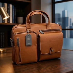 JEKYLL & HIDE Medium Briefcase in Tan