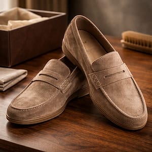 LOAKE Lucca Flint Suede Loafers