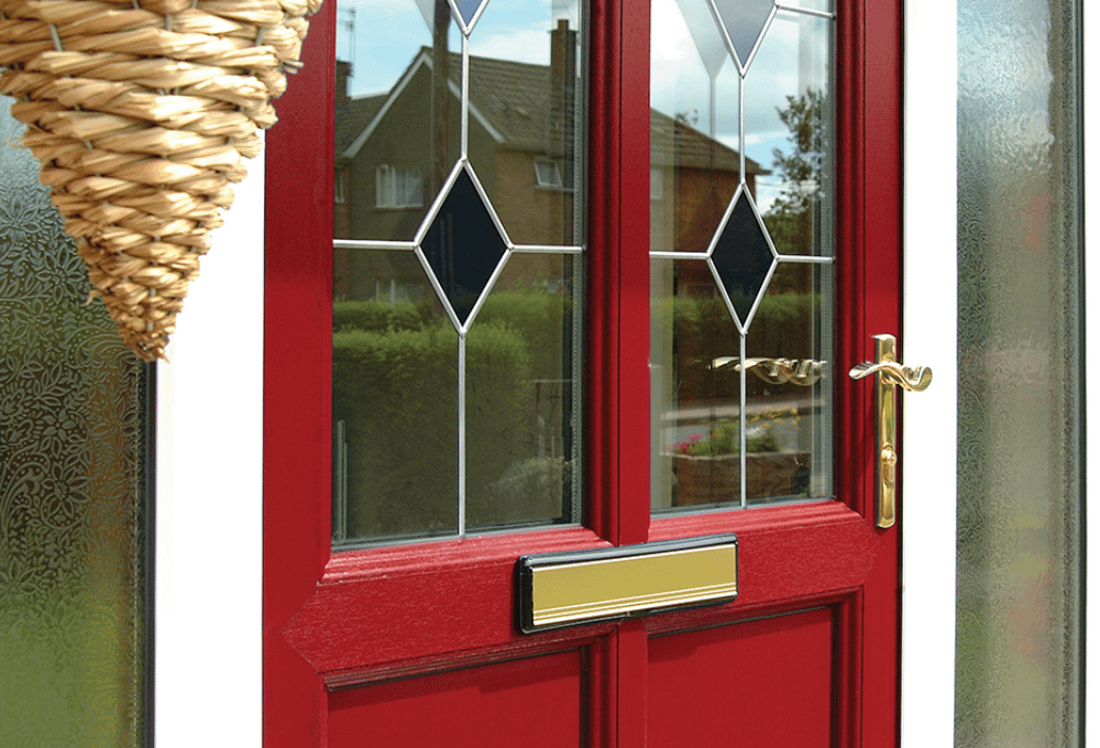 red pvc entrance door