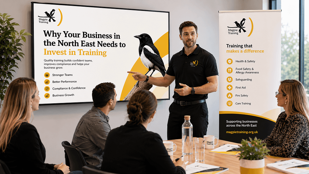 Business professionals attending a corporate training workshop in a modern meeting room