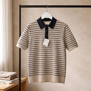 EDEN PARK Striped Knitted Polo
