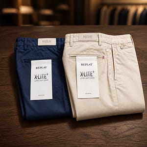 REPLAY Benni X-Lite Chinos Navy & Sand