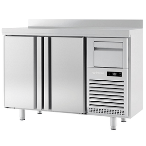 Double Door Tall Back Bar Refrigerated Counter With Upstand