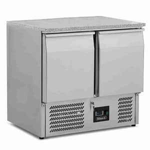 Compact Double Door Counter Refrigerator with Granite Worktop