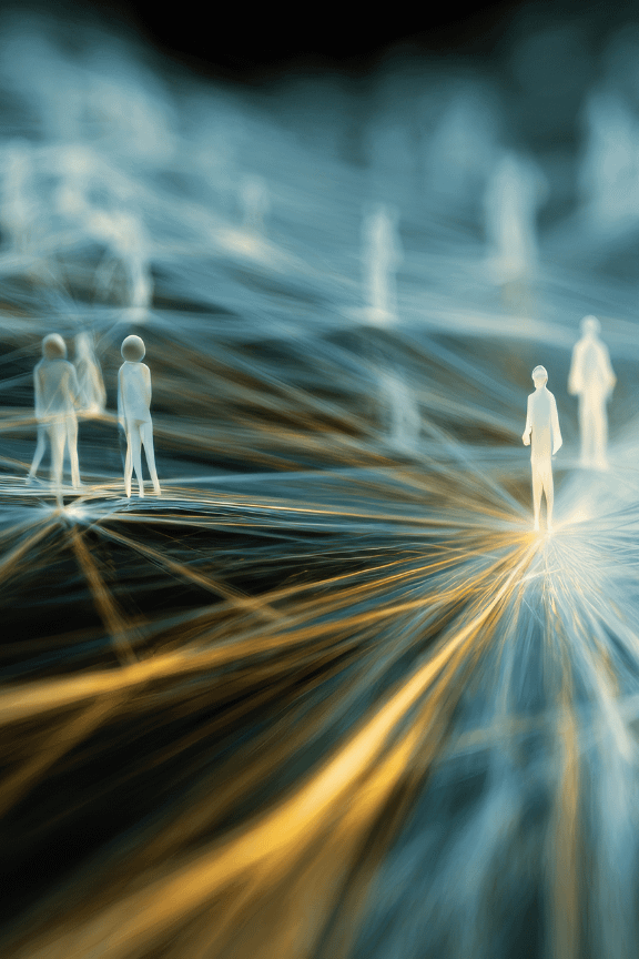 image portraying futuristic network of people