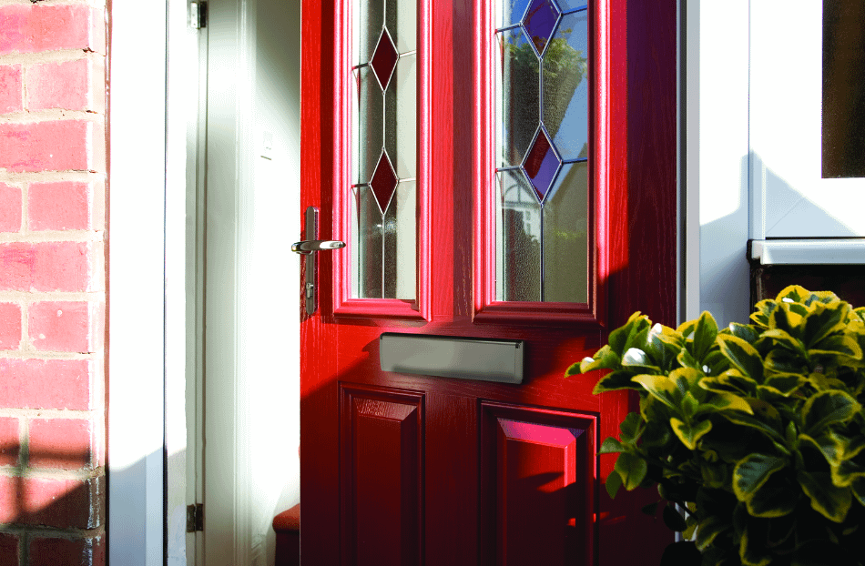 image of cherry red composite door
